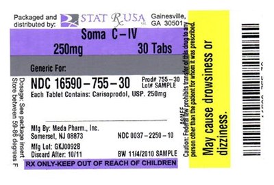 Soma 250mg Label Image (Soma 250mg Label 755)